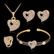 Load image into Gallery viewer, amazing price Dubai Jewelry Sets Crystal Necklace Bracelet Earrings Ring Nigerian Wedding Party Women Fashion Jewelry Set
