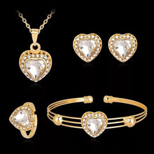 Load image into Gallery viewer, amazing price Dubai Jewelry Sets Crystal Necklace Bracelet Earrings Ring Nigerian Wedding Party Women Fashion Jewelry Set
