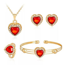 Load image into Gallery viewer, amazing price Dubai Jewelry Sets Crystal Necklace Bracelet Earrings Ring Nigerian Wedding Party Women Fashion Jewelry Set
