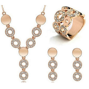 amazing price Dubai Jewelry Sets Crystal Necklace Bracelet Earrings Ring Nigerian Wedding Party Women Fashion Jewelry Set