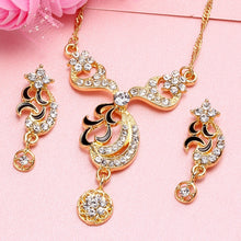 Load image into Gallery viewer, amazing price Dubai Jewelry Sets Crystal Necklace Bracelet Earrings Ring Nigerian Wedding Party Women Fashion Jewelry Set
